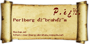 Perlberg Ábrahám névjegykártya